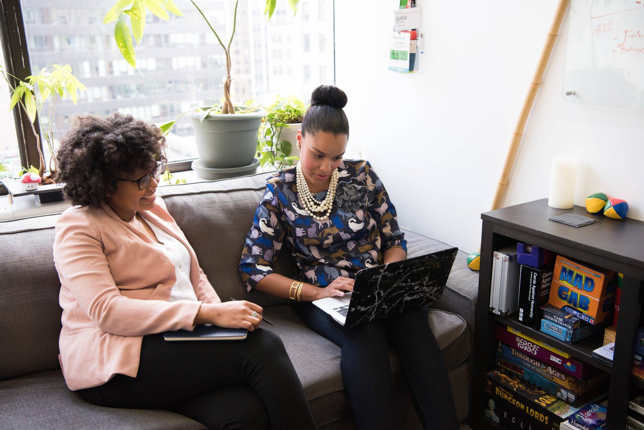 Diverse woman working together in an office.
